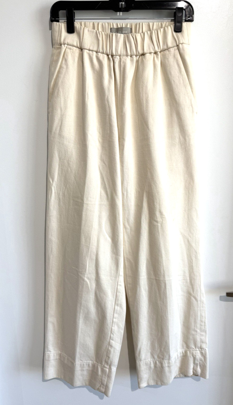 Everlane Easy Jean Cream Ivory Wide Leg Organic Cotton Coastal Pant Size-6